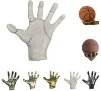 Genérico Mechanical Hand Wall Mounted Basketball Holder,Hand-Shaped Ball Storage Rack,Cool Basketball and Soccer Wall Decor Display Rack Display Racks,Punk Style Garage Ball Storage Organizer (White)