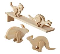 Genérico Mechanical Inertial Walking Toy, 5PCS Wooden Animal Block Set, Delicate Present, Educational Motion-Powered Design for Kids, Boys, Girls, Children, Early Learning, Stem Play, Home Use