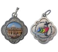 Generico Medalla plaza Roma Jubileo 2025 con anillo 2 cm plata, Small, Aleación de metal ligero de zamak, zamak