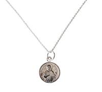 Genérico Medalla San Judas Tadeo Plata de Ley 925 - Tamaño 1,2 Cm + Anilla con Cadena Plata de Ley 925 de 40 a 45 cm - Estuche Regalo