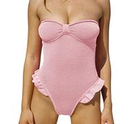 Genérico Medias de Camiseta Menstrual acanalada para Mujer con cuello en V y fruncido en la parte delantera Jersey de fútbol, rosa, S