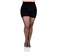 Genérico Medias Leopardo Impreso, Patrón Leopardo Negro, Talla Única del 44 al 60, Negro , Taille unique Grande taille