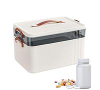 Generico Medicine Box Organizer, Multi-Tier Medicines Storage Box, 12.4x8.66x7.87 Inches Clear Household Safety Container, Travel Pill Case for Camping, Travel and Home