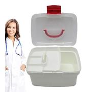 Genérico Medicine Storage Box, Organizer, 8.27x5.71x5.12 Inch, Medicine Container, Multi Layer Medical Supply Holder, Clear Lightweight Portable Design with Handle for Home, Dorms, Travel, Workplace