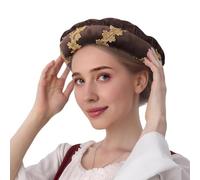 Genérico Medieval Hat - Padded Gold Trim Velvet, Roll Brim Headdress, Renaissance Royal Cap, Vintage Noble Headgear | Authentic Period Costume Accessory, Suitable For Halloween Holiday Party