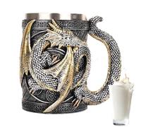 Genérico Medieval Mug - Stainless Steel Resin 568ml 15.5x11.5x14cm | Gothic Beer Stein, 3D Dragon Tankard Novelty Drink Cup | Vintage Medieval Mug For Tea Coffee Parties Hosting Gothic Decoration