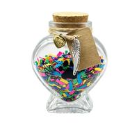 Generico Memorial Bottle for Pet Hair, Heart Shaped Glass Keepsake Storage Bottle, Decorative Dog Cat Memory Organizer for Shelf Desk Apartment School Commuting Boyfriend Girlfriend Friends Giift Use