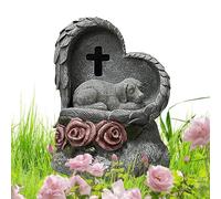 Genérico Memorial Stones for Dogs, Tombstone Dog Headstones, Solar Powered Garden Statue, Grave Markers, Sleeping Cat Statue, Garden Stone Outdoor Decor