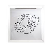 Genérico Memory Box - Top Loading Keepsake Storage, Space Theme Design with Slot Display & Hanging Hook Feature for Picture Collection, Museum Souvenirs, Concert Tickets and Adventure Mementos