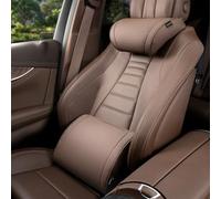 Genérico Memory Foam Car Seat Pillows for Driving - Ergonomic Lumbar Support Pillow & Car Neck Pillow Kit for Back Pain Relief / 2-Piece Headrest Set for Auto & Office Chair (Chestnut Brown)