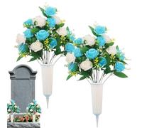 Genérico Memory Garden, Artificial Cemetery Flowers Grave Decoration Floral Arrangement Set, Outdoor Gravesite Memorial Tributez Decor, Fade Resistant Elegant Design, Minimal Memorial Use
