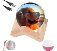 Genérico Memory Sphere Lamp, Memory Orb Video Crystal Ball, 3D Video Crystal Ball Projector Night Light, DIY Videos DisplaySphere, Family Moments Keepsake, for Bedroom, Living Room, Home Decor (Pink)