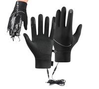 Genérico Men Heated Gloves - Touchscreen Thermal Mitts | Cold Weather Cycling Hunting Driving Running Kitchen Winter Snow Outdoor Sports Hiking XL Size, Black Blue Options