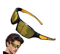 Genérico Men Polarized Sunglasses - PC Frame Iridescent Night Vision Driving Glasses | Outdoor Cycling Sports UV Protection Black Red Blue Green Anti Glare Eyewear for Driving Riding