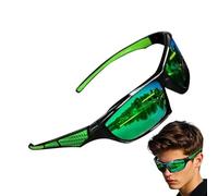 Genérico Men Polarized Sunglasses - PC Frame Iridescent Night Vision Driving Glasses | Outdoor Cycling Sports UV Protection Black Red Blue Green Anti Glare Eyewear for Driving Riding