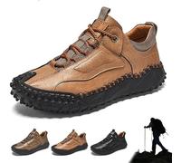 Genérico Men’s Vintage Leather Hiking Shoes, Cushygait Boots Vintage Leather Hiking Shoes, For Driving & Walking (Brown,42)