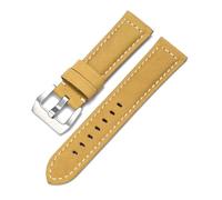 Genérico MENGKG Correa de cuero genuino compatible con reloj Panerai for hombre y mujer PAM111/441/312 Crazy Horse (20 mm, 22 mm, 24 mm y 26 mm)(Light Brown-Silver,24mm)
