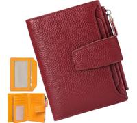 Genérico Men's Blocking Bifold Wallet,PU Leather Zipper Pocket Anti Theft Coin Wallet,Credit Card Slots Purse with ID Window