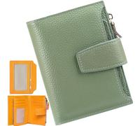 Genérico Men's Blocking Bifold Wallet,PU Leather Zipper Pocket Anti Theft Coin Wallet,Credit Card Slots Purse with ID Window