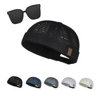 Genérico Mens Breathable Mesh Brimless Hat, Outdoor Mesh Cap, Adjustable Cooling Skullcap, Lightweight, Breathable & Quick-Dry (01)