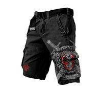 Genérico Mens Cargo Shorts - Pantalon Corto Hombre - Pantalones Cortos Cargo Estampados para Aventuras Al Aire Libre Trabajo Ocio Y Pantalones Versátiles con Múltiples Bolsillos