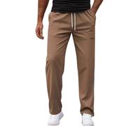 Generico Men's Casual Pants Comfortable Breathable Lightweight Summer Trousers for Daily Wear Loose Fit Design Machine Washable, marrón, M
