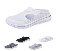 Genérico Men's Comfort Breathable Support Sports Sandals, Heelless Air Breathable Mesh Sport Sandals, Orthopedic for Men Slip on Sandal (White,40)