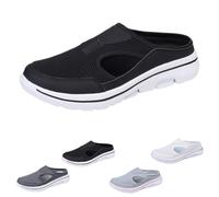 Genérico Men's Comfort Breathable Support Sports Sandals, Heelless Air Breathable Mesh Sport Sandals, Orthopedic for Men Slip on Sandal (Black,46)
