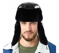 Genérico Mens Earflap Winter Hat Cold-Proof Fleece Warm Winter Hats For Men