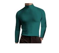 Genérico Men's High Neck Slim Fit T-Shirt, for Gym or Casual Wear, Slim Fit Stretchy & Breathable Top, Modern Style & Comfort (Navy Blue,XL)