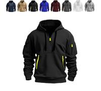 Genérico Men's Hoodies Quarter Zip Pullover Vintage Workout Running Active Hoodies with Pockets Military Tactical Sweatshirt (1PCS/F,M)