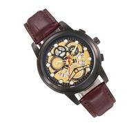 Genérico Mens Mechanical Watch, Correa de piel Wristwatch, Date Display, Stylish Timepiece, Elegant Design, Perfect for Business and Casual Wear, Classic Leather Watch, marrón, Se référer au
