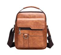 Genérico Mens Retro PU Leather Bag - Large Capacity Casual Shoulder Bag | Vintage Messenger Bags For Work & Travel | Multi-Functional Chest Pack & Sling With Adjustable Strap