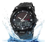 Genérico Mens Solar Watch | Solar Sports Waterproof Watch - Digital Wristwatch for Boys Casual Fashion Fitness Work Field Birthday