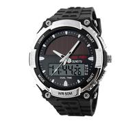 Genérico Men's Solar Watch - Waterproof Digital Sport Watch | Multifunctional Stylish Solar Powered Electronic Watcch | Casual Wristwatch For Students Men For Hiking Running Daily Use