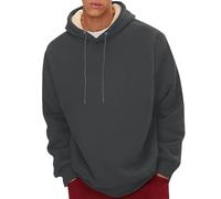 Genérico Men's Spring Autumn and Winter Pure Color Plus Velvet Thickened Casual Pullover Long Sleeve Warm Sweatshirt Sudadera Colores (Dark Gray, M)