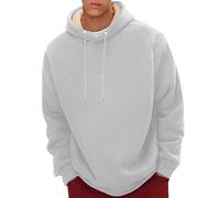 Genérico Men's Spring Autumn and Winter Pure Color Plus Velvet Thickened Casual Pullover Long Sleeve Warm Sweatshirt Sudadera Colores (Grey, 5XL)