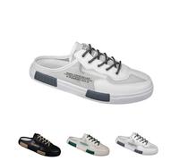 Genérico Men's Summer Breathable Loafer Slippers Non-Slip Casual Slip On Loafers Comfortable Closed-Toe Outdoor Sports Sandals for Walking (Grey,39)