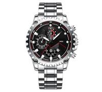Genérico Mens Waterproof Watch, Business Dress, Luminous, Stainless Steel Strap, Crystal Glass Face, 30M Water Resistance, White Steel Band, Sturdy, for Formal Casual Office Travel Use