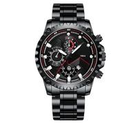 Genérico Mens Waterproof Watch, Business Dress, Luminous, Stainless Steel Strap, Crystal Glass Face, 30M Water Resistance, White Steel Band, Sturdy, for Formal Casual Office Travel Use