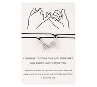 Genérico Mensaje Ancho Natural Para Con Anillos Mejor Pulsera de Amistad Madre Hija Su Pequeña Pulsera Inoxidable Plata Joyería, talla única, Nailon, No es una piedra preciosa