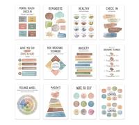 Genérico Mental Health Posters | 12X Emotional Regulation Supplies - Calm Corner Items, Calming Corner Items Kids, Calm Emotion Charts For Social