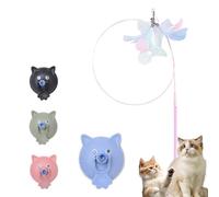 Genérico Meowmastery Toy, Puffpetshop - Meowmastery Toy - with 3 Types of Replacement Feathers, Precision Hand-Sewn Simulated Feathers, Exercise and Entertainment for Active Felines (Blue)