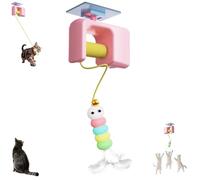 Genérico Meowvo Autobounce USB-C Ceiling Cat Teaser-Smart Auto-Bounce, Rechargeable Interactive Automatic Suction Cup Hanging,Chew-Proof Design, Strong Suction Mount-No Drilling Needed (Pink)