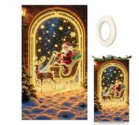 Genérico Merry Christmas Blacklights Tapestry Neon | Blacklights Tapestry Christmas Decor,Banner Glow In Dark Backdrop Snowmans Tree Candy Cane Fireworks For Party Room Wall Holiday Scene