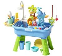 Genérico Mesa Actividades Acuáticas | con Bomba Y Juguetes Sensoriales Divertidos | Mesa de Piscina y Cocina Infantil con Fregadero - para Niños y Niñas, Jardín, Playa, Parque Infantil, Preescolar,