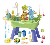 Genérico Mesa Agua Niños Pequeños - Mesa Juego y Aguas | Conjunto Actividad Salpicaduras - Mesas Agua 4 en 1 con Accesorios | Mesas Sensorial para Patio Playa Césped Diversión Verano