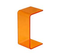 Genérico Mesa Auxiliar en Forma de C 300×300×600 mm Mesa de Centro Auxiliar para Sofá de Acrílico Mesita de Noche Carga para Negocios al Alcance de Mano Salón Dormitorio(Naranja)