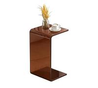 Genérico Mesa Auxiliar en Forma de C 300×300×600 mm Mesa de Centro Auxiliar para Sofá de Acrílico Mesita de Noche Carga para Negocios al Alcance de Mano Salón Dormitorio(ámbar)