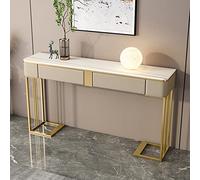 Genérico Mesa Auxiliar para sofá de Entrada con Base de Metal, mesas de Consola para Pasillo, Mesa Auxiliar Delgada detrás del sofá, Estante para Entrada, Mesa Consola Moderna Blanca con estantes de